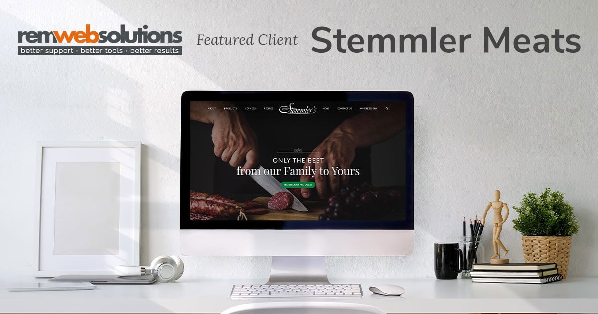 Stemmler Meats website on a computer monitor